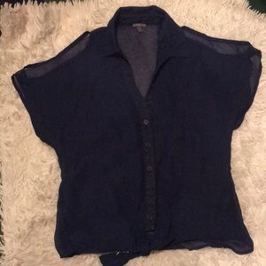 Cold Shoulder Chiffon Top